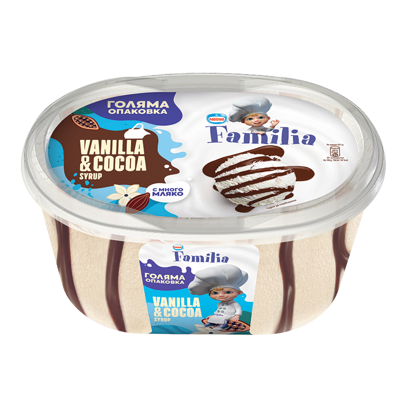 Family Grand vanilla cocoa syrup ice cream 6*505 gr