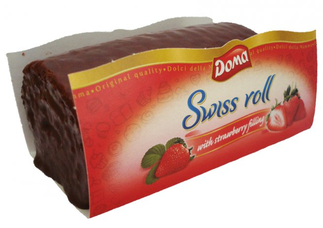 Roll Doma Erdbeere 115g. Glasur 12 Stk./Karton