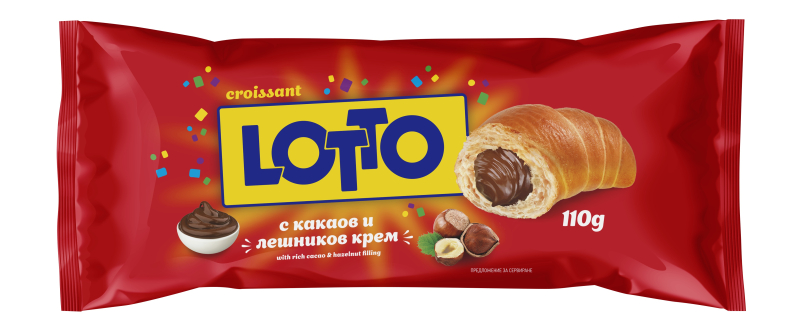 Croissant Lotto Kakao und Haselnuss 110 g 18 Stück/Karton