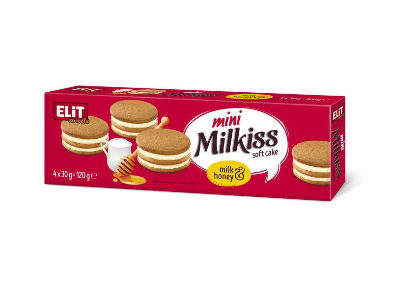 Cake mini Milkys bal ve süt 4 x 30 gr 15 adet/kutu