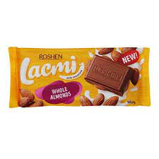 Roshen Lakmi Milk chocolate with whole almond 90g*21pcs