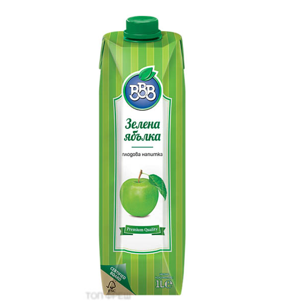 Juice BBB 1l. box Green apple 17% 12 pcs./stack