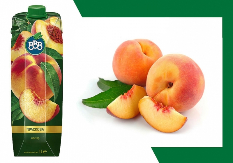 Juice BBB 1l. box Peach 50% 12 pcs./stack