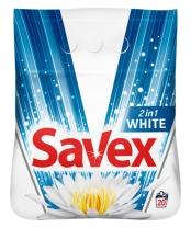 Savex-Pulver 1,8 kg. 2 in 1 Weiß 8 Stück/Karton