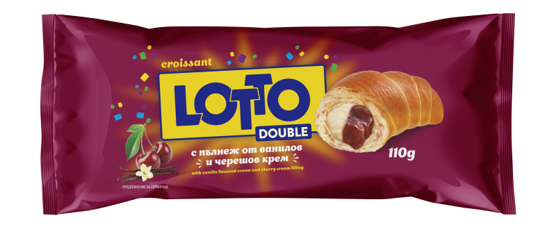 Croissant Loto vanilla and cherry 110 g 18 pcs/case