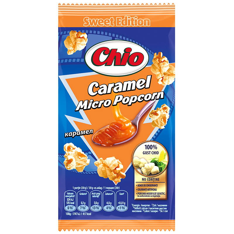 Popcorn Chio mit Karamell 90g. 32 Stück/Karton