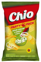 Chips CHIO Party Cream und Zwiebeln 255 g 6 Stk./Karton.