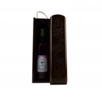 Box for bottle 700 ml with flat mahogany lid
