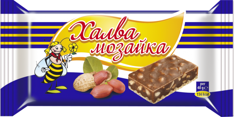 Halva Mosaik MIA mit Erdnüssen 80g 20 Stück/Karton