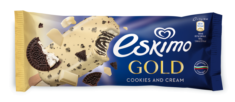 Eskimo Gold Cream and cookies 75g. 25 pcs./case