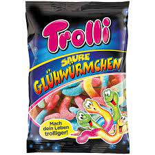 Jelly candy Trolls 100 g Glowworms 24 pcs/box