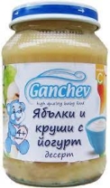 Ганчев Десерт Ябълки и круши с йогурт 4 месеца 6 бр/стек