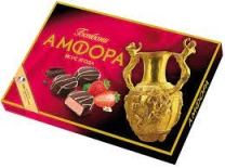 Конфеты шоколадные Amphora клубника 20 шт./коробка