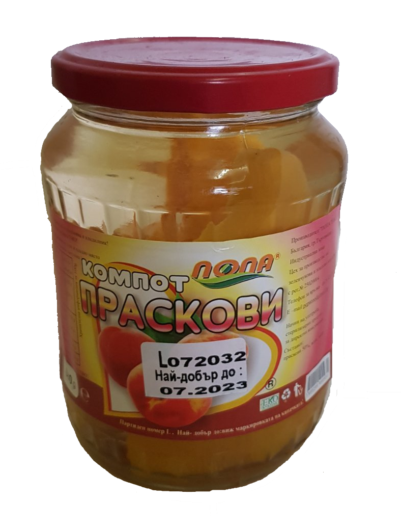 Popa Compote Peaches 680 g 12 pcs./stack