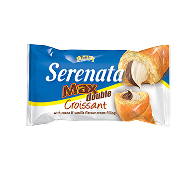 Croissant Serenata max doppelt Kakao + Vanille 70 g 30 Stück/Karton