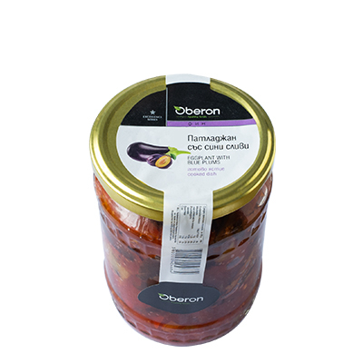 Oberon Aubergine mit Pflaumen / Fertiggericht / 530g. 6 Stück/Stapel