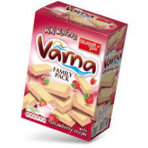 Mini waffles Varna Sweet with strawberry cream 280g. 10 pcs/carton