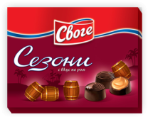 Шоколадови бонбони Сезони ром 24 бр./каш