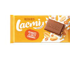 Roshen Lakmi Milk Chocolate with Peanuts and Salted Caramel 90g