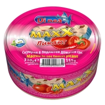 Dinia mackerel 0.310 spicy tomato sauce 18 pcs/stack