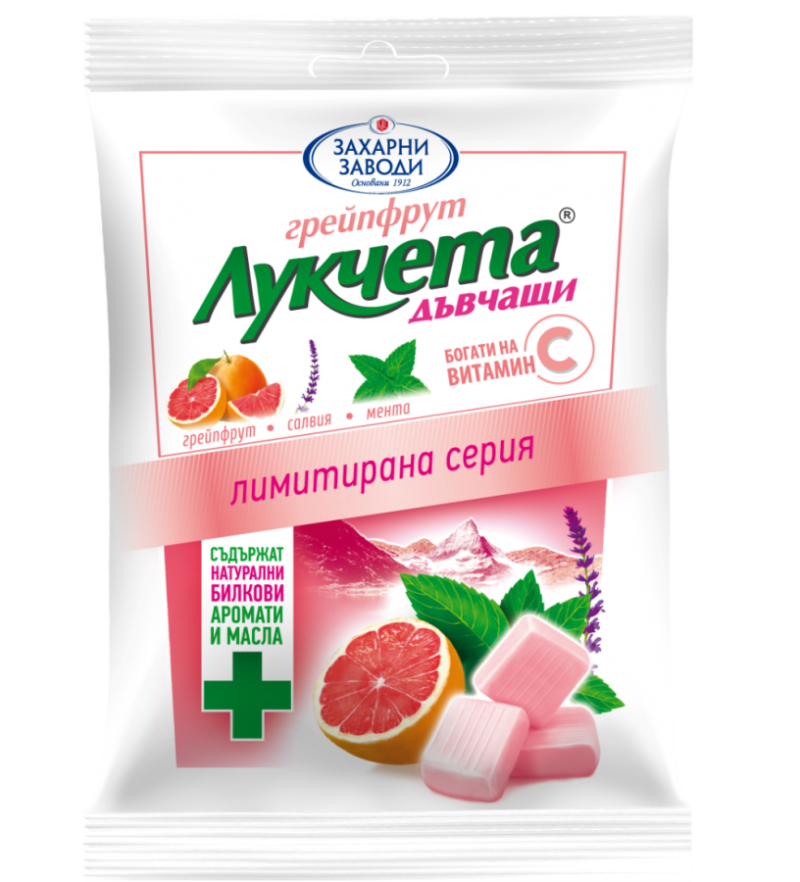 Бонбони Лукчета Грейпфрут 75 гр. 50 бр/каш