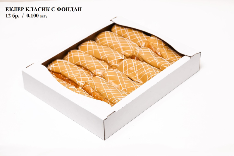 Krasita Eclair classic with fondant /box/ 12 pcs