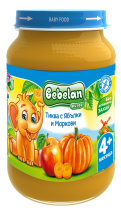 Bebelan Fruit puree Pumpkin apples and carrots /without sugar/ 4+ 190 g 6 pcs/stack