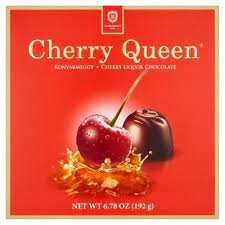 Cherry Queen chocolate candies with sour cherries and liqueur