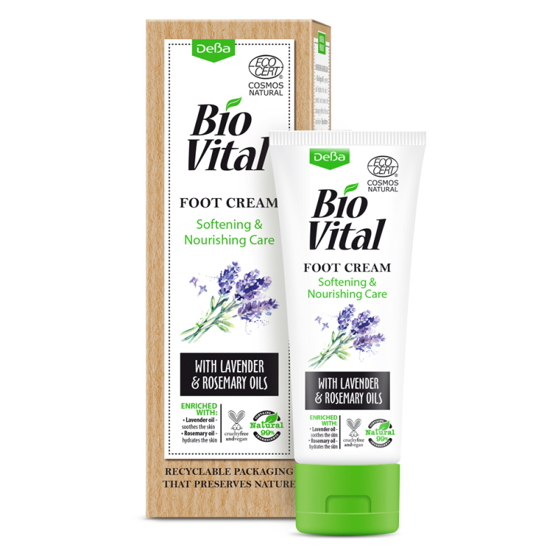 Bio vital Крем для ног с лавандой и розмарином 75 мл