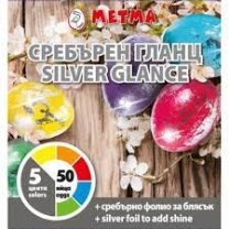 Metma Eierfarbe Silber glänzend 10 Stück/Karton
