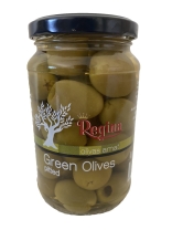 Green pitted olives 180 g/jar 12 pcs/stack