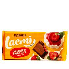 Chocolate Roshen Lakmi Pannacotta Strawberry Milk 90g.