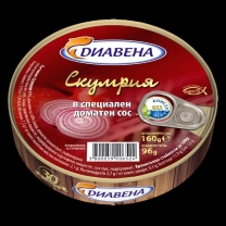 Скумрия Диавена 0.160 в специален доматен сос 16 бр/стек