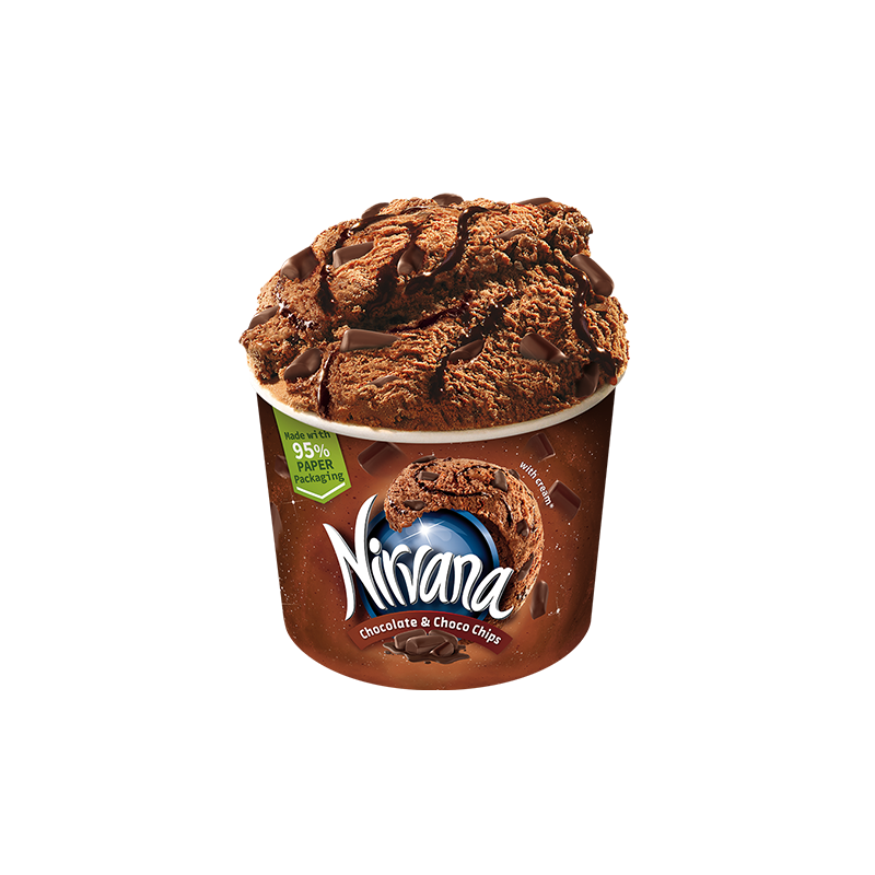 Nirvana ice cream cup choco chips 20*150 ml