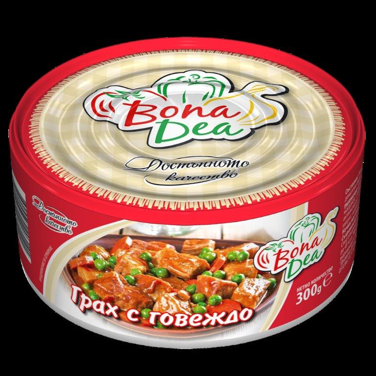 Bona Dea Beef with peas 300 g 12 pcs/stack