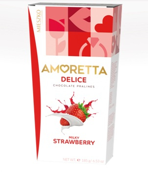 Chocolate candies Amaretta Delice Strawberry yogurt 185 g 12 pcs/case