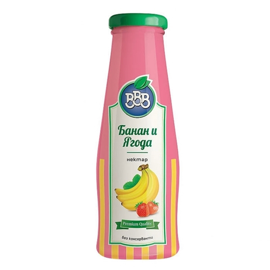 Juice BBB Banana and Strawberry 250 ml. glass 6 pcs./glass