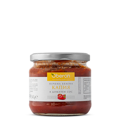 Oberon roasted peeled capelin in tomato sauce 340g. 6pcs/stack